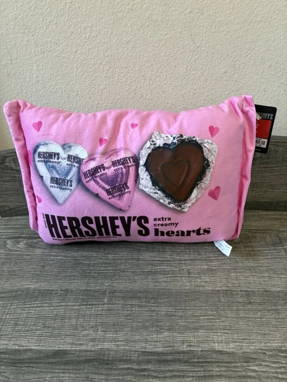 Iscream Hershey's Extra Creamy Heart Plush Pillow Set Pink For Kids Ages 3+